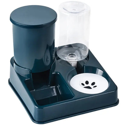 Pet feeder with water dispenser on a white background