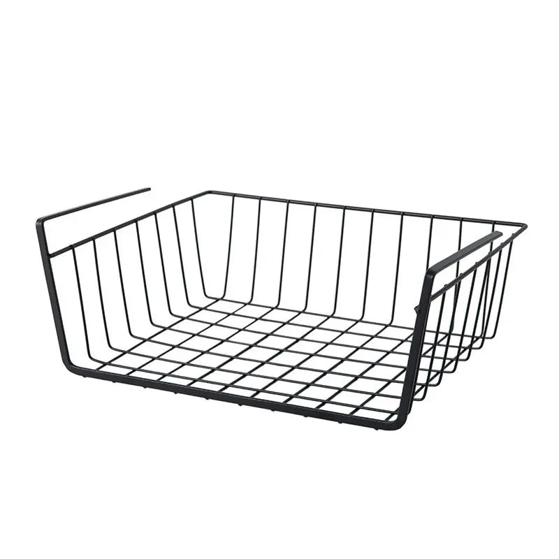 Black wire basket Storage Rack on a white background