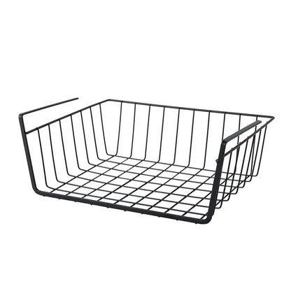 Black wire basket Storage Rack on a white background